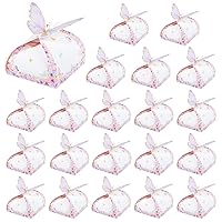 WSERE 24 Pieces Butterfly Party Favor Treat Boxes, Small Candy Boxes Paper Gift Box Butterfly Decorations for Chocolates 2.76x2.76x1.97 Inch (Purple)