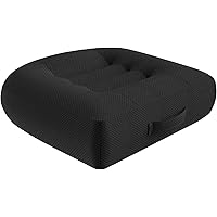 WSGJHB Car Booster Seat Cushion Posture Cushion Portable Breathable Mesh, Effectively Increase The Field of View by 12cm/ 4.7in, Ideal for Office, Home, Angle Lift Seat Cushions,Black