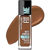 Fit Me Matte + Poreless Liquid Oil-Free Foundation Makeup, Deep Golden, 1 Count (Packaging May Vary)