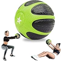 Medicine Ball with Dual Texture Grip, Weighted Medicine Ball for Workouts Exercise Balance Training, Core Strength, Balance and Coordination Exercise, Non-Slip Rubber Shell with 6/8/10/12LBS