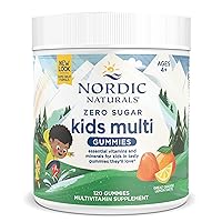 Nordic Naturals Zero Sugar Kids Multi Gummies, Orange Lemon - 120 Gummies - Great-Tasting Multivitamin for Ages 4+ - Supports Growth & Development - Non-GMO, Vegetarian - 30 Servings