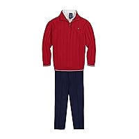 Tommy Hilfiger boys 3-piece Pullover Sweater Set, Matching Button-down Shirt, Sweater & PantsPants Set