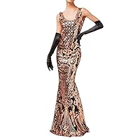 1920s Gatsby Dresses for Women Plus Size Sexy Fishtail Floor Length Dress Roaring 20s Art Deco Cocktail Costumes