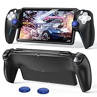 FYOUNG Protective Case for Playstation Portal, Silicone Soft Grip Cover Case Protector with Full Protection and Non-Slip Thumb Grips Accessories Kit for Playstation Remote Player (Black)
