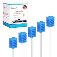 melonsun 300 Pcs Oral Swabs-Unflavored & Sterile Disposable Dental Swabsticks for Mouth Cleaning- Individually Wrapped (Dental Blue)