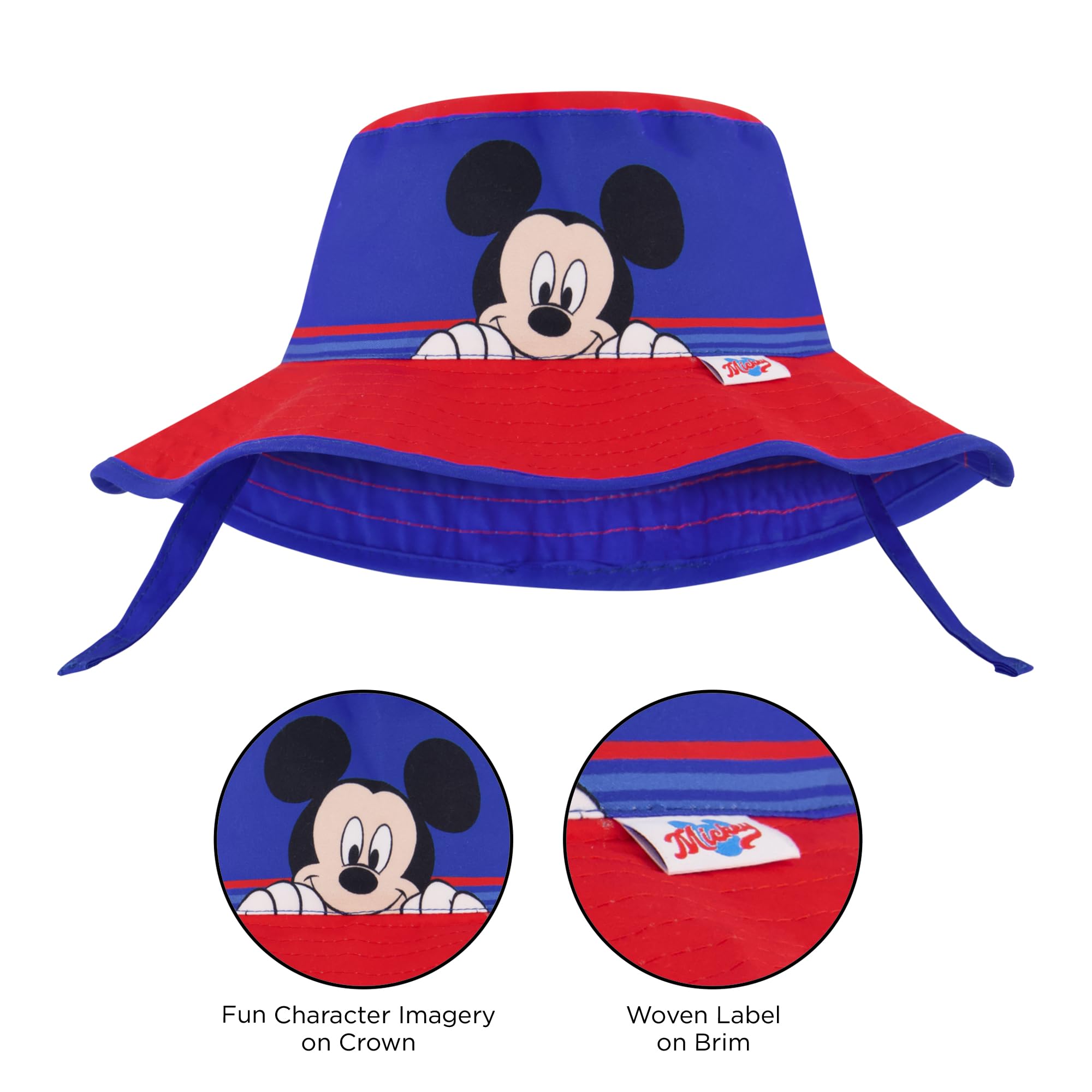 Disney Boys' Bucket, Mickey Mouse Toddler 3-4 and Kids Sun Hat for Ages 5-8