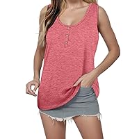 SNKSDGM Tank Top for Women Summer Loose Fitting Trendy Scoop Neck Graphic Print 2024 Fashion Sleeveless Tops T Shirt Tank