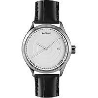 PICONO Phase Concentric Time and Date Water Resistant Analog Quartz Watch - No. 7901 (Silver/White)