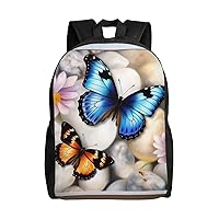 Butterfly Stone Embroidery Paintings(1) print Backpacks Waterproof Light Shoulder Bag Casual Daypack For Work Traveling Hiking
