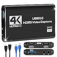 Capture Card Nintendo Switch HDMI Game Capture Card, Video Capture Card for Streaming and Recording 4K Input 1080P 60FPS Output on PS5/PS4/PC/OBS/Xbox