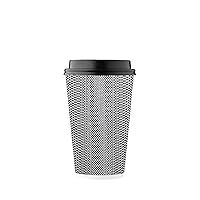 [85 SET]Harvest Pack 16 oz Disposable Coffee Cups, Insulated Ripple Double-Walled Paper Cup with Lid, Black and White Geometric, Tea Hot Chocolate Drinks To go coffee cups