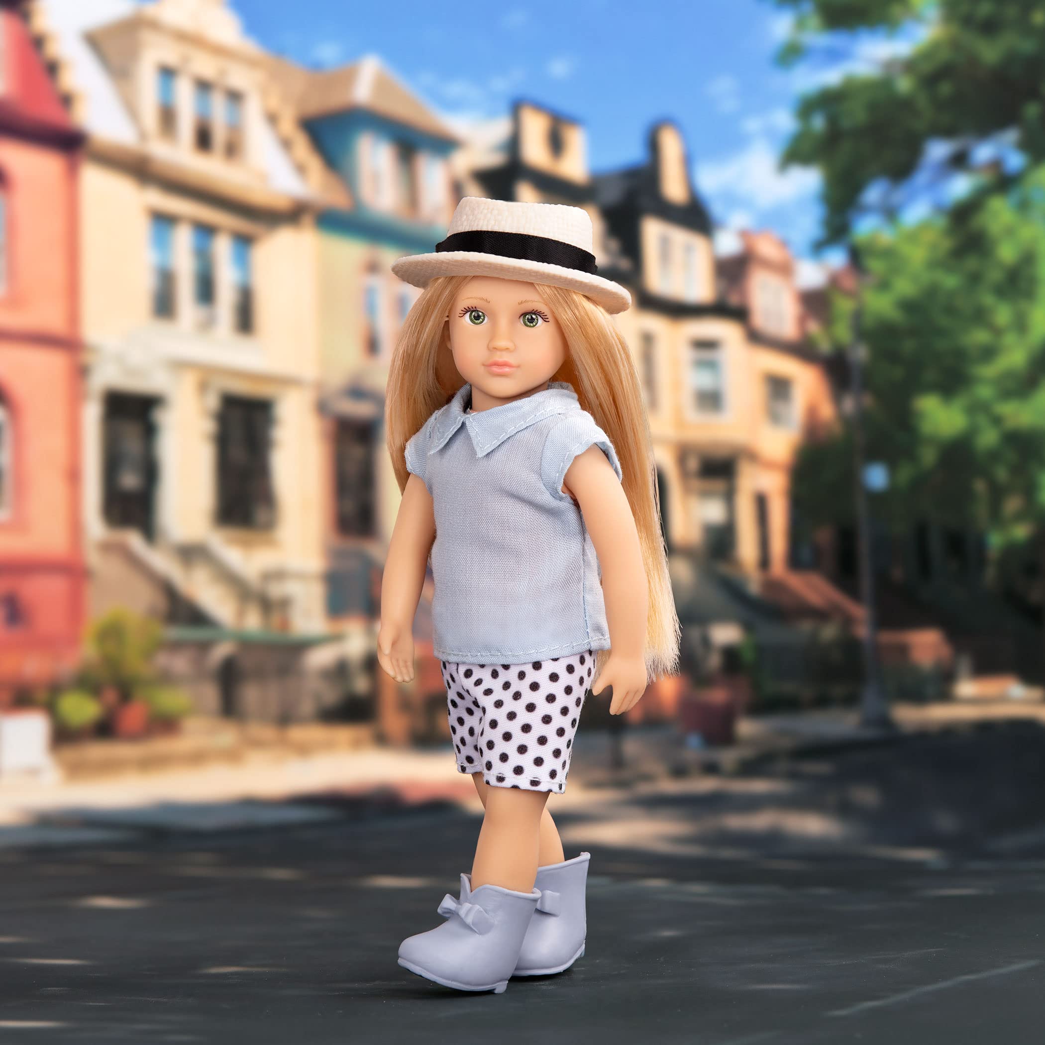 Lori Dolls – Eliza – Mini Doll – 6-inch Fashion Doll – Clothes & Accessories – Top, Shorts, Shoes, Hat – Toys for Kids – 3 Years +