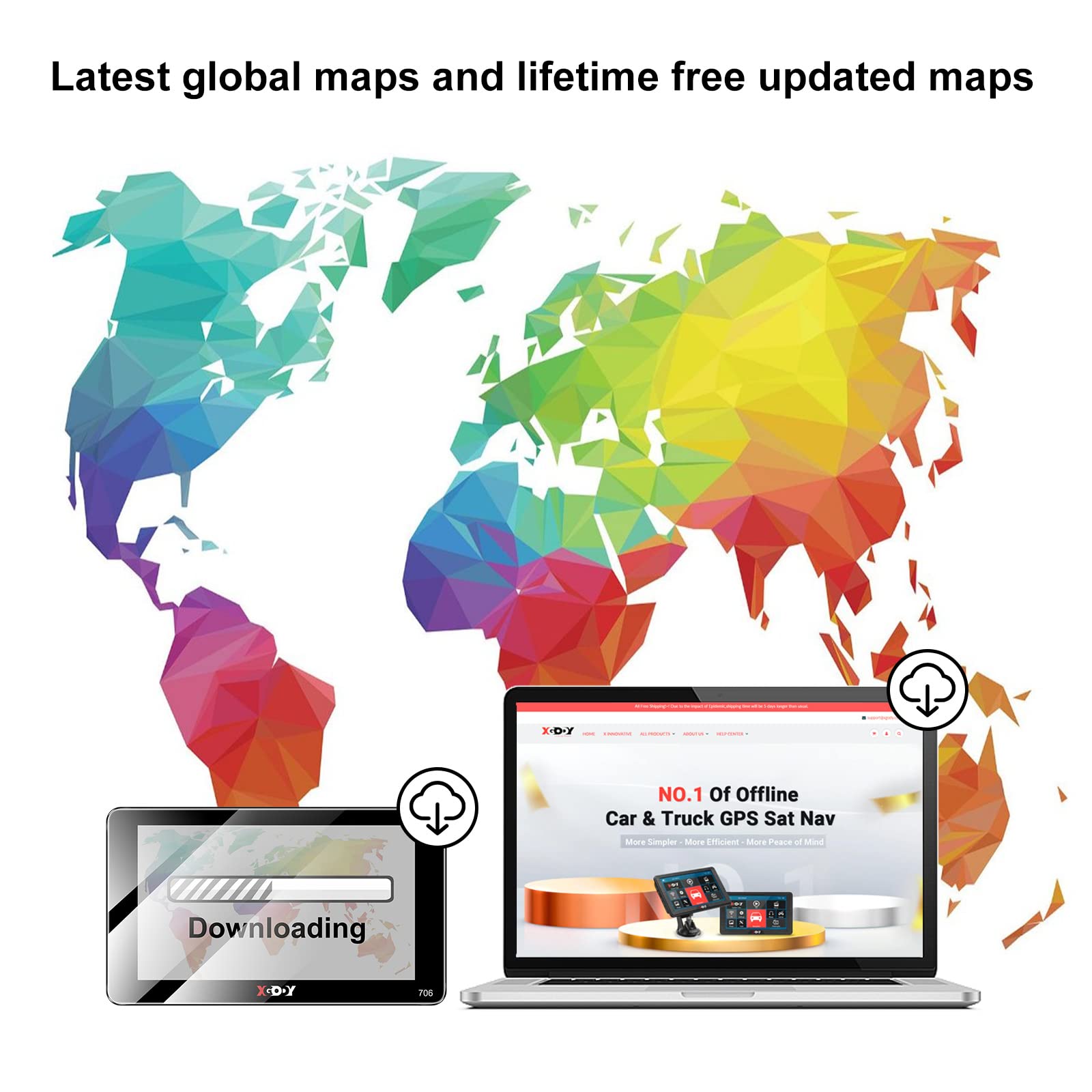 XGODY GPS Navigation for car 2.5D Screen 7 inch 2023 maps car GPS for car Truck GPS Commercial Drivers semi Trucker Navigation System 8GB 256M with Voice Guidance Free Lifetime map Updates