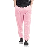 Mens Fleece Sweatpants Lightweight Elastic Jogger Loss Fit Drawstring Pants