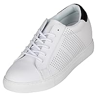 CALTO Men's Invisible Height Increasing Elevator Shoes - Lightweight Lace-up Casual Fashion Sneakers - 2.6 Inches Taller