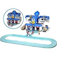 Robocar Poli Official Exclusive Transforming Headquarter Station Playset, Vehicle Car Race Track Builder (Tracks & Jin Figurine Included)