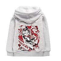 Child Soft Fleece Liner Fleece Liner Graphic Coats-Hazbin Hotel Zipper Hooded Sweatshirts Outerwear for Boys Girls