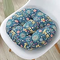 Chair Pads，Round Chair Seat Pads,Seat Cushions,Chair Cushion,Round Cushion Indoor Outdoor Seat Pad Cushions for Patio Garden Kitchen Home Office(Size:45 * 45,Color:Blue Deer)