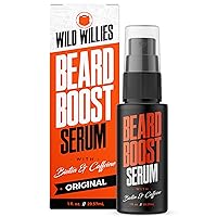 Wild Willies Beard Growth Serum - Natural Beard Care with Biotin & Caffeine for Healthier, Thicker & Fuller-Looking Mustache - Daily Grooming Routine Nourishes & Hydrates Mens Facial Hair