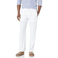 100% Linen Drawstring Casual Pants for Men, Regular Fit, Lightweight (Waist Size 29-54 Big & Tall)