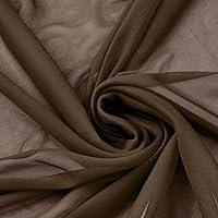 Texco Inc Lightweight Solid Color Chiffon Matte Jersey No Stretch Sewing, Crafts, Wedding, Apparel Fabric, DIY Projects, Brown 1 Yard