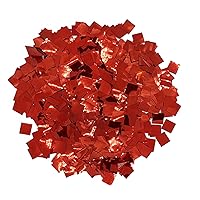 Shiny Metallic Confetti, Red Color - Fluttering Foil Paper Squares for Confetti Cannon and Launcher Use, Table Decorations, and More (20 Handfuls per Bag, 1 lb)