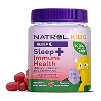 Kids Multivitamin Gummies and Natrol Kids Sleep+ Immune Health Aid Gummies with Melatonin, 120 Count and 50 Count