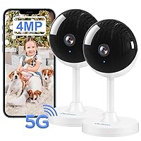owltron Indoor Security Camera 4MP, 2 Pack 2.4GHz&5G WiFi 2K Home Cameras for Baby/Elder/Dog/Pet/Nanny Monitor Cam with Phone app, 24/7 Cloud&SD Card Storage, 2-Way Audio, Compatible with Alexa