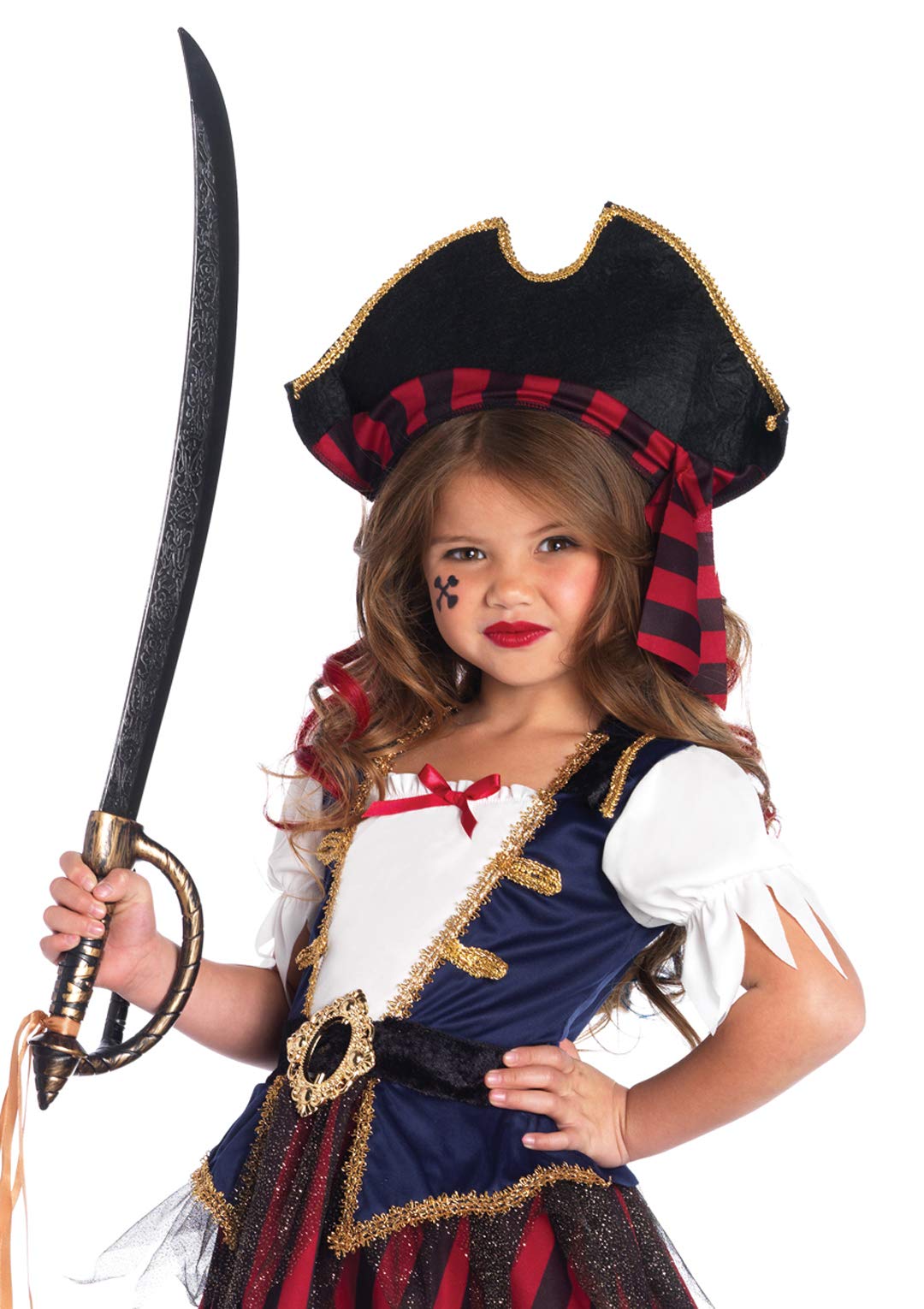 Leg Avenue Enchanted Costumes by Leg Avenue Girl's 2 Pc Caribbean Pirate Costume with Dress and Hat, Multicolor, X-Small (Age: 3-4)