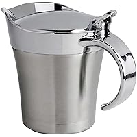 Stainless Steel Double Insulated Gravy Boat/Sauce Jug - with Hinged Lid,16Oz