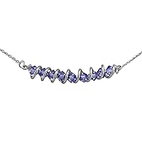 Hanessa Women Jewellery Elegant Necklace Rhodium-Plated Spiral Purple Wife/Girlfriend/Wife Pendant with Crystals Gift for Women