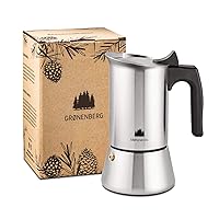 Geesta Moka Pot Premium Crystal Glass-Top Stovetop Espresso Moka Pot - 6  cup - Coffee Maker, 240ml/8.5oz/6 cup (espresso cup=40ml) Coffee Lover  Gifts