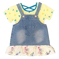 Peacolate 2-6T Summer Little Girls 2pcs Clothing Set T Shirt and Denim Skirt
