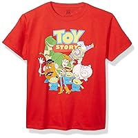Toy Story boys Toy Story Character Group Short Sleeve T-shirt - Disney T Shirt, Red, Large US