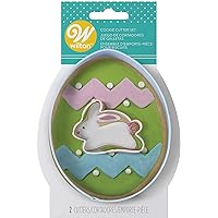 WILTON Easter Cookie Cutter Egg and Small Bunny Set, 1 EA