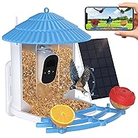 Bird Feeder with Camera,AI Identify 11000+ Bird Species, Solar Panels Bird Video & Motion Detection Camera Auto Capture Notify,Ideal Gift for Bird Lover, Mother's Day for Mom
