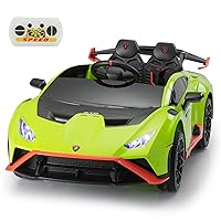 Lamborghini Ride On Car for Kids by TOBBI 12V Electric Ride-On Lambo with Drift Battery Powered Kid Car to Drive 360° Drifting High Speed 4.97mph/h Max 80lbs for Toddler 3-8, Green