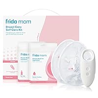 Frida Mom Breastfeeding Essentials Kit, Heat Pads, 2-in-1 Lactation Massager, Hydration Mask, 9pc Set