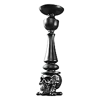 Design Toscano Shadow of Darkness Skull and Bones Sculptural Candlestick, Standard, Single