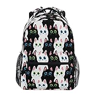 MNSRUU Cat Backpacks for School Elementary,Kid Bookbags Cat Toddler Backpack 14 inch Laptop Backpack,03