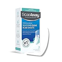 ScarAway Advanced Clear Silicone Scar Sheets, 6 Medical Grade Silicone Strips (1.5