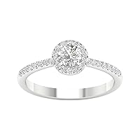 1/4ct-1ct TDW Round Single Halo Diamond Engagement Ring in 10k Gold