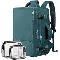 Hanples Extra Large Travel Backpack for Women as Person Item Flight Approved, 40L Carry On Backpack, 17 Inch Laptop Backpack, Waterproof Backpack, Hiking Backpack, Casual Bag(Peacock Blue)