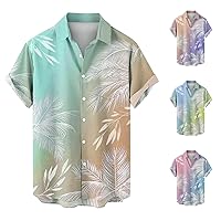 Hawaiian Shirt for Men Funny Short Sleeve Summer Tee Beach Hiphop Stylish Button Down Retro Plus Size Clothing