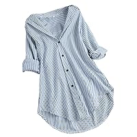 Women Button Down Shirt Long Sleeve Dress Shirts Chiffon Collared Formal Solid Color Blouse Shirt Tops