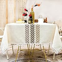 Rectangle Table Cover Cotton Cloth Linen Tablecloth Kitchen Decor 140*200cm 