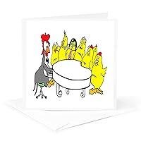 Image of Funny Chickens Singing Around A Piano - Greeting Card, 6 x 6 inches, single (gc_223449_5)