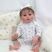Reborn Baby Dolls Girl - 18 inch Realistic Full Silicone Soft Body, Lifelike Newborn Baby Doll That Look Real, Kids Gift Box for 3+ Years Old