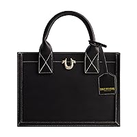 True Religion Women's Tote Bag, Faux Suede Medium Travel Purse Handbag with Adjustable Shoulder Strap and Horseshoe Logo, Black