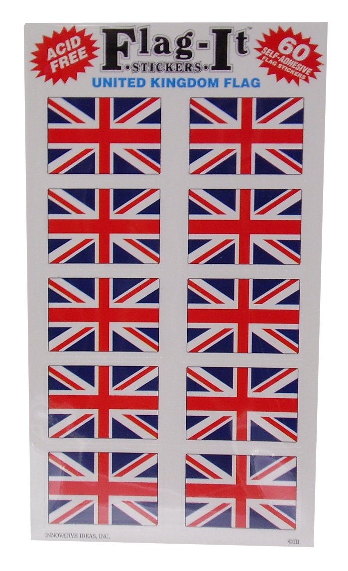 Union Jack (British Flag) Self Adhesive Stickers Pack 50